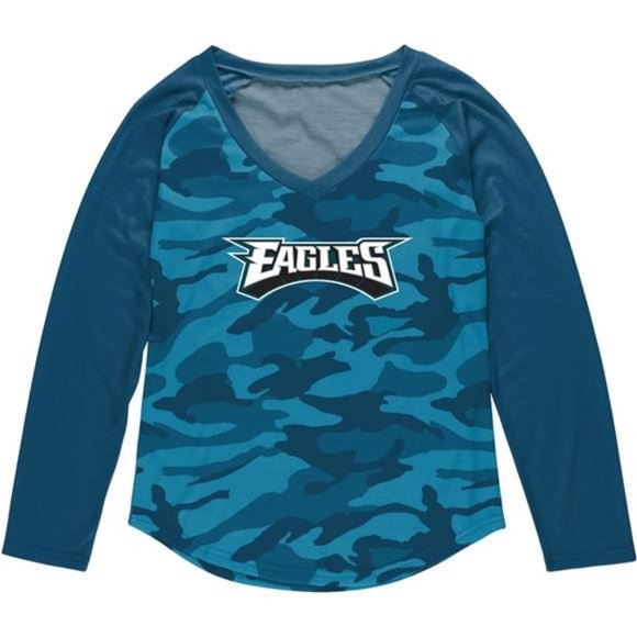 FOCO Womens NFL Team Logo Ladies Fashion Raglan Top Shirt - Picture 3 of 4